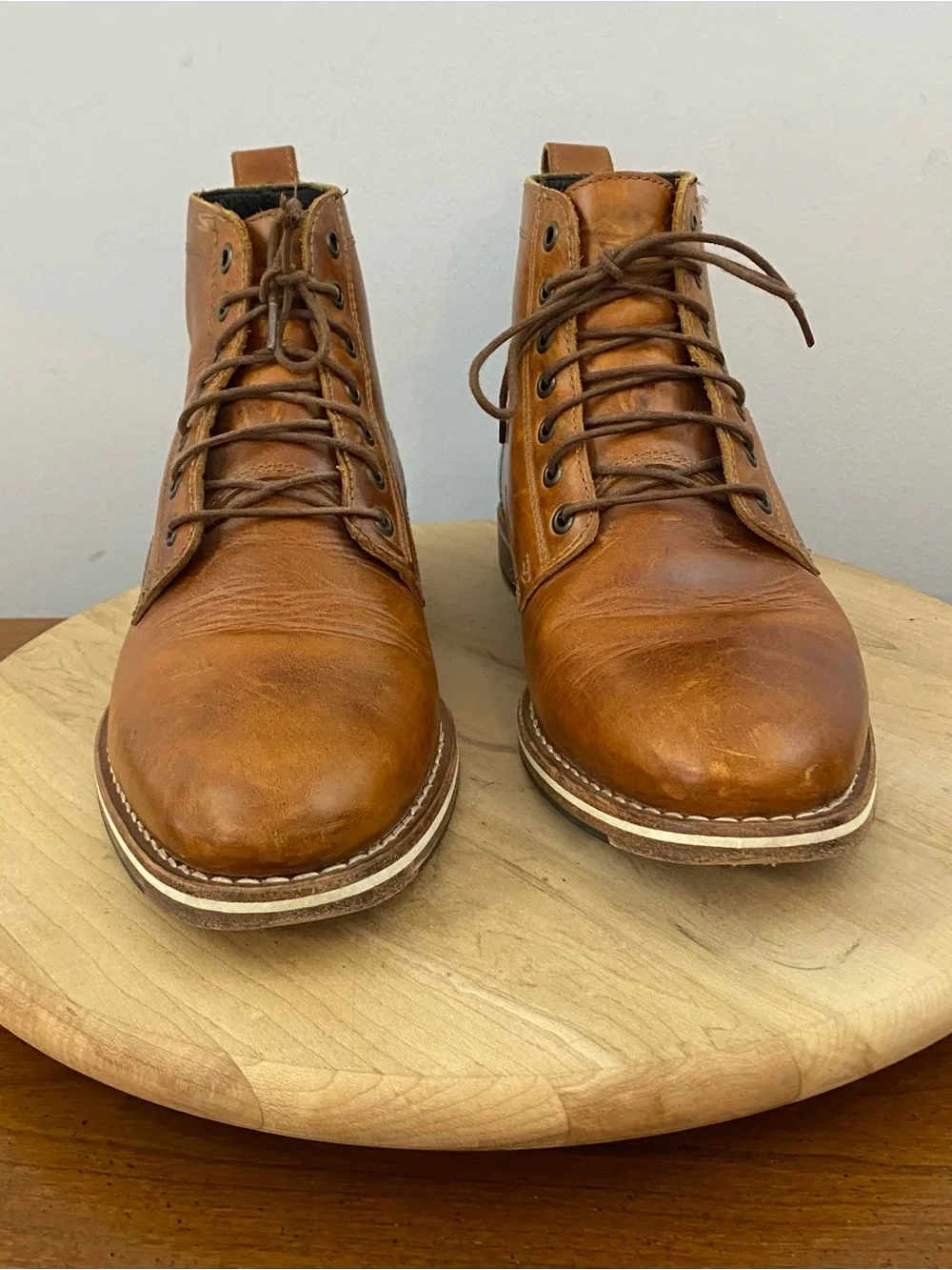 Helm The Zind Teak Brown Leather Men’s Dress Chukka Boots Sz 9 M Business Casual